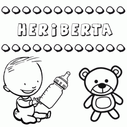 Dibujo del nombre Heriberta para colorear, pintar e imprimir