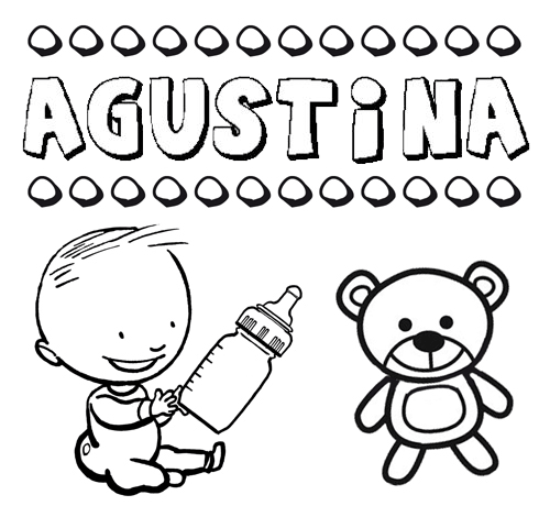 Dibujo del nombre Agustina para colorear, pintar e imprimir
