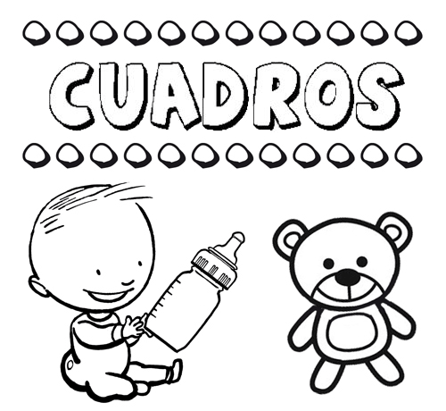 Cuadros: dibujos de los nombres para colorear, pintar e imprimir