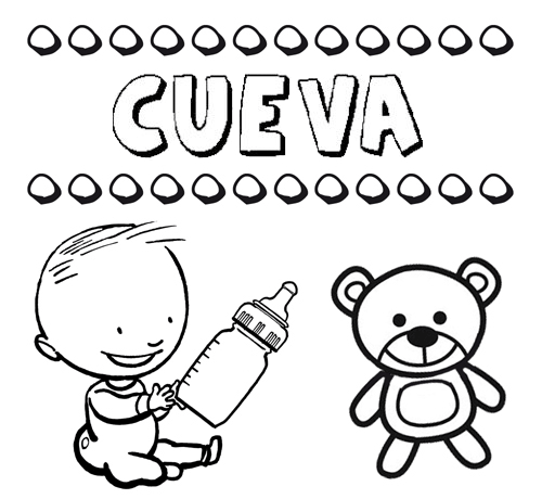 Dibujo del nombre Cueva para colorear, pintar e imprimir