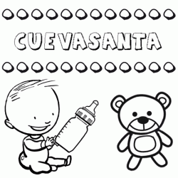 Dibujo del nombre Cuevasanta para colorear, pintar e imprimir
