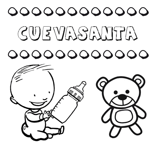 Dibujo del nombre Cuevasanta para colorear, pintar e imprimir