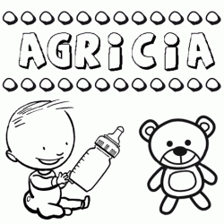 Dibujo del nombre Agricia para colorear, pintar e imprimir