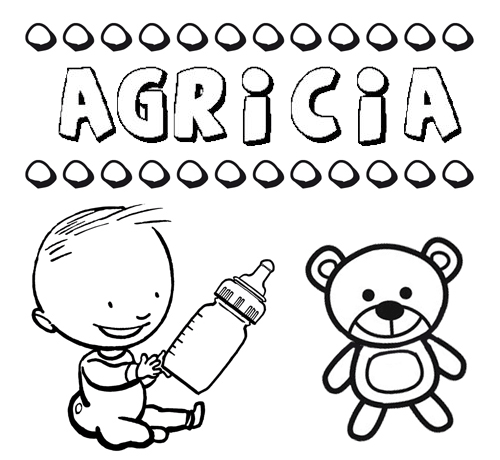 Dibujo del nombre Agricia para colorear, pintar e imprimir