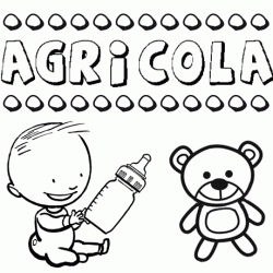 Dibujo del nombre Agrícola para colorear, pintar e imprimir