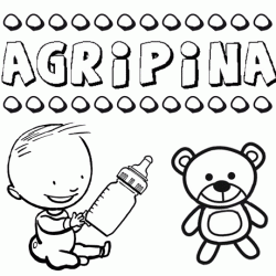 Dibujo del nombre Agripina para colorear, pintar e imprimir