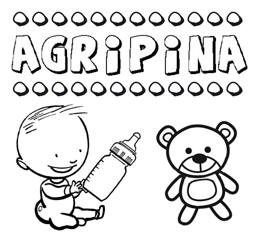 Dibujo del nombre Agripina para colorear, pintar e imprimir