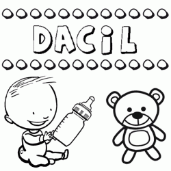 Dibujo del nombre Dácil para colorear, pintar e imprimir