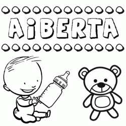 Dibujo del nombre Aiberta para colorear, pintar e imprimir
