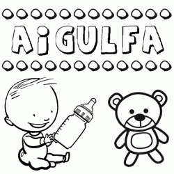 Dibujo del nombre Aigulfa para colorear, pintar e imprimir