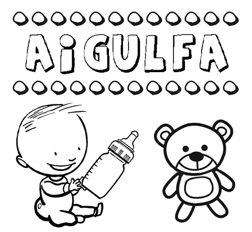 Dibujo del nombre Aigulfa para colorear, pintar e imprimir