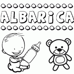 Dibujo del nombre Albarica para colorear, pintar e imprimir