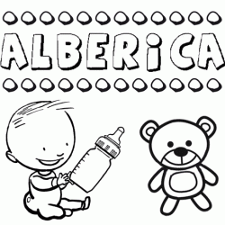 Dibujo del nombre Alberica para colorear, pintar e imprimir