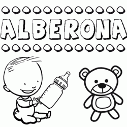Dibujo del nombre Alberona para colorear, pintar e imprimir