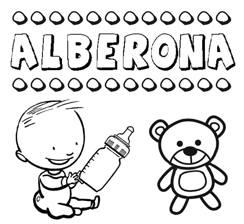 Dibujo del nombre Alberona para colorear, pintar e imprimir