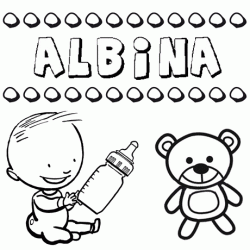 Dibujo del nombre Albina para colorear, pintar e imprimir