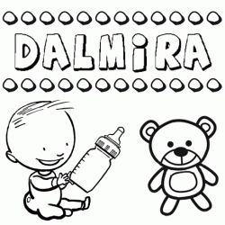 Dibujo del nombre Dalmira para colorear, pintar e imprimir