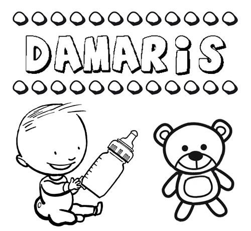 Dibujo del nombre Dámaris para colorear, pintar e imprimir