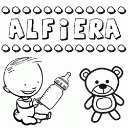 Dibujo del nombre Alfiera para colorear, pintar e imprimir