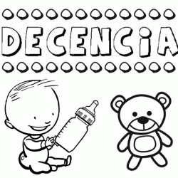 Dibujo del nombre Decencia para colorear, pintar e imprimir