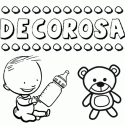 Dibujo del nombre Decorosa para colorear, pintar e imprimir