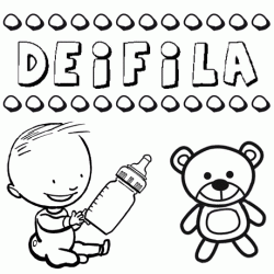 Dibujo del nombre Deífila para colorear, pintar e imprimir