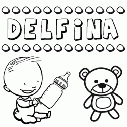 Dibujo del nombre Delfina para colorear, pintar e imprimir