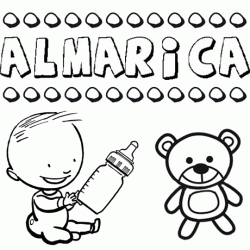 Dibujo del nombre Almárica para colorear, pintar e imprimir