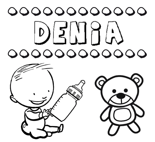 Dibujo del nombre Denia para colorear, pintar e imprimir