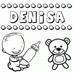 Dibujo del nombre Denisa para colorear, pintar e imprimir