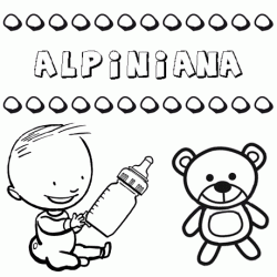 Dibujo del nombre Alpiniana para colorear, pintar e imprimir