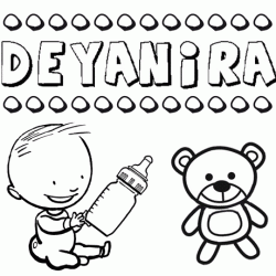 Dibujo del nombre Deyanira para colorear, pintar e imprimir
