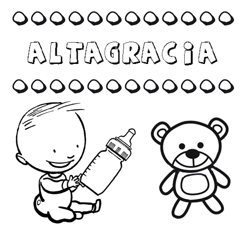 Dibujo del nombre Altagracia para colorear, pintar e imprimir