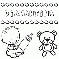 Dibujo del nombre Diamantina para colorear, pintar e imprimir