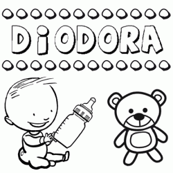 Dibujo del nombre Diodora para colorear, pintar e imprimir