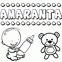 Dibujo del nombre Amaranta para colorear, pintar e imprimir