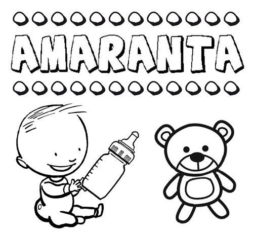 Dibujo del nombre Amaranta para colorear, pintar e imprimir