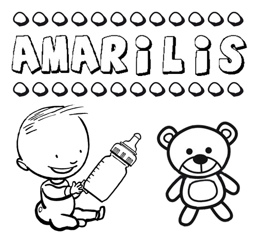 Dibujo del nombre Amarilis para colorear, pintar e imprimir
