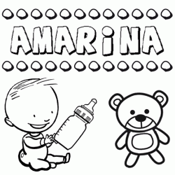 Dibujo del nombre Amarina para colorear, pintar e imprimir