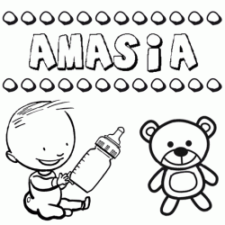 Dibujo del nombre Amasia para colorear, pintar e imprimir
