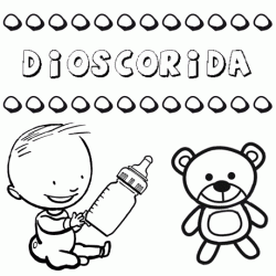 Dibujo del nombre Dioscórida para colorear, pintar e imprimir