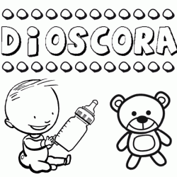 Dibujo del nombre Dióscora para colorear, pintar e imprimir