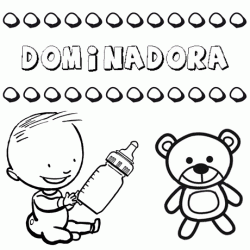 Dibujo del nombre Dominadora para colorear, pintar e imprimir