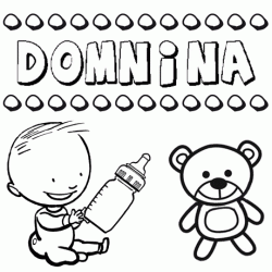 Dibujo del nombre Domnina para colorear, pintar e imprimir