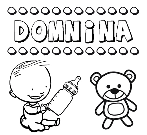 Dibujo del nombre Domnina para colorear, pintar e imprimir