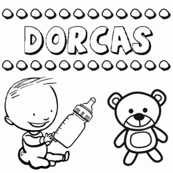 Dibujo del nombre Dorcas para colorear, pintar e imprimir