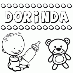 Dibujo del nombre Dorinda para colorear, pintar e imprimir