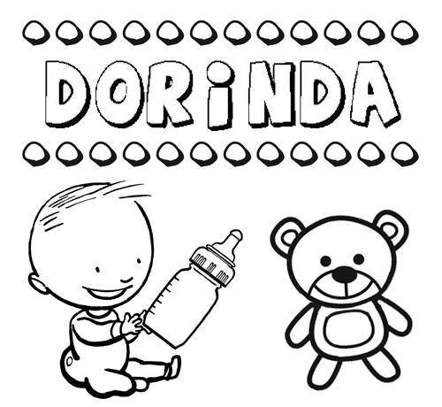 Dibujo del nombre Dorinda para colorear, pintar e imprimir