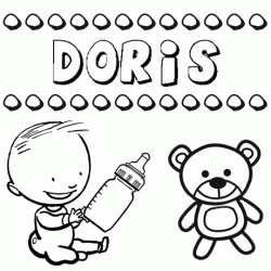 Dibujo del nombre Doris para colorear, pintar e imprimir