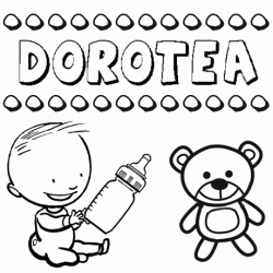 Dibujo del nombre Dorotea para colorear, pintar e imprimir